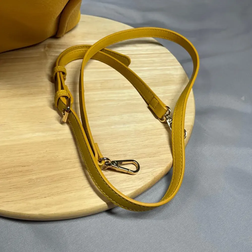 Louenhide Vegan Leather Tote/Crossbody Bag Two Way Purse Mustard Color Spring
